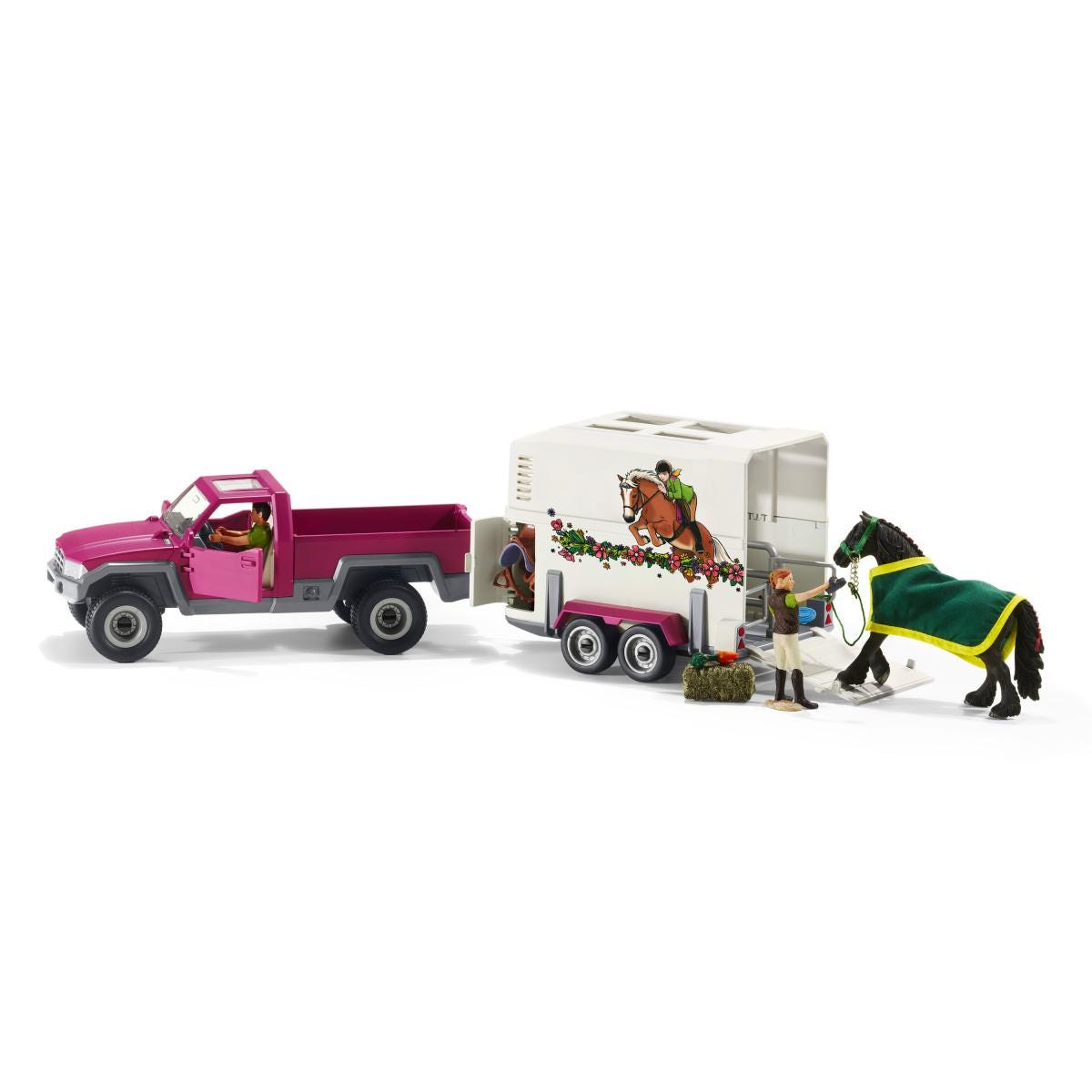 Pick-up avec remorque pour cheval